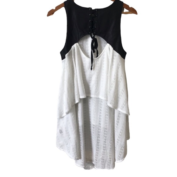 Free People dark night runaway ruffle leather tunic size Small - Picture 5 of 10